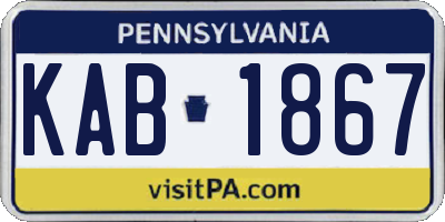 PA license plate KAB1867