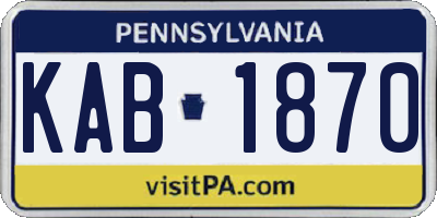 PA license plate KAB1870
