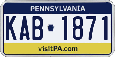 PA license plate KAB1871