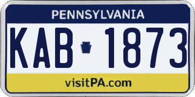 PA license plate KAB1873