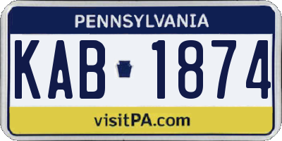 PA license plate KAB1874