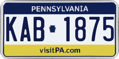 PA license plate KAB1875