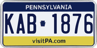 PA license plate KAB1876