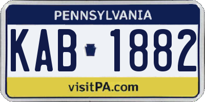 PA license plate KAB1882