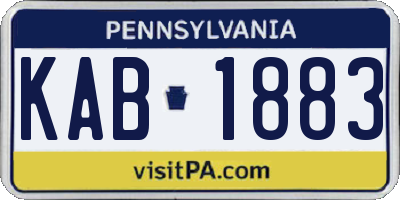 PA license plate KAB1883