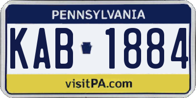 PA license plate KAB1884