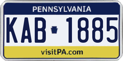 PA license plate KAB1885