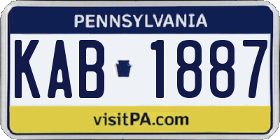PA license plate KAB1887