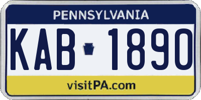 PA license plate KAB1890