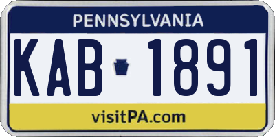 PA license plate KAB1891