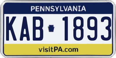 PA license plate KAB1893