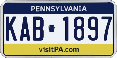 PA license plate KAB1897