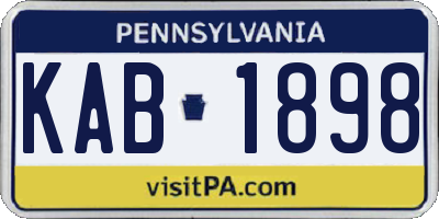 PA license plate KAB1898