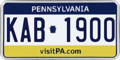 PA license plate KAB1900