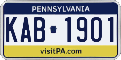 PA license plate KAB1901