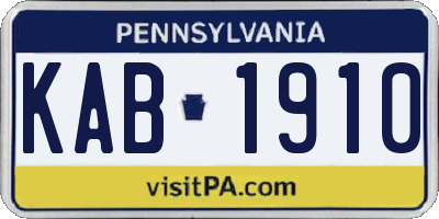 PA license plate KAB1910