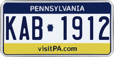 PA license plate KAB1912