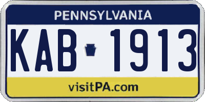 PA license plate KAB1913
