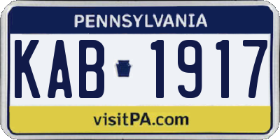 PA license plate KAB1917