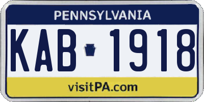 PA license plate KAB1918