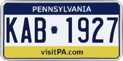 PA license plate KAB1927