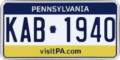 PA license plate KAB1940