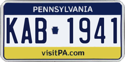 PA license plate KAB1941