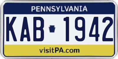 PA license plate KAB1942