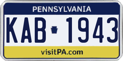 PA license plate KAB1943