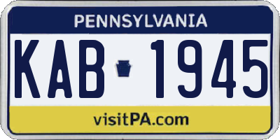 PA license plate KAB1945