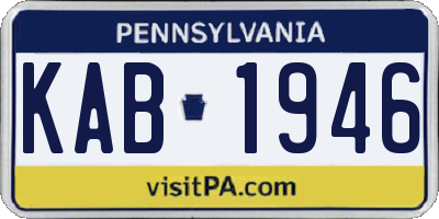 PA license plate KAB1946