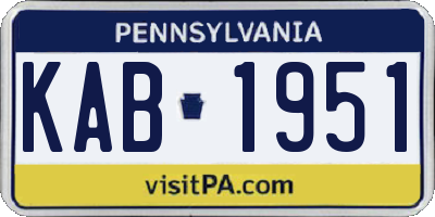 PA license plate KAB1951