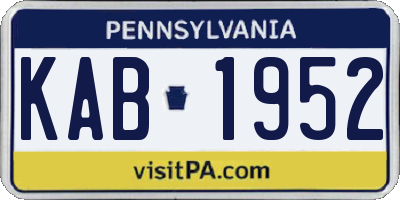 PA license plate KAB1952