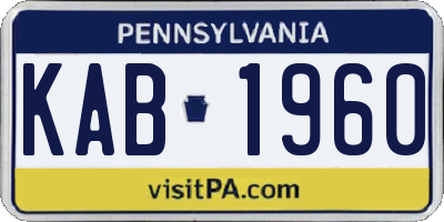 PA license plate KAB1960