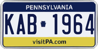 PA license plate KAB1964