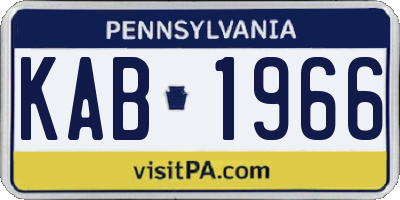 PA license plate KAB1966
