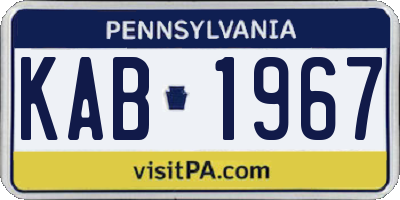 PA license plate KAB1967