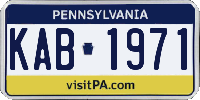 PA license plate KAB1971
