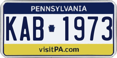 PA license plate KAB1973
