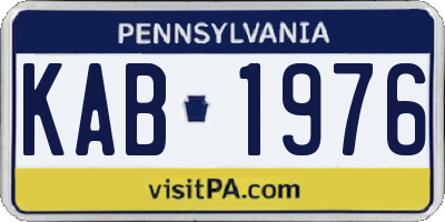 PA license plate KAB1976