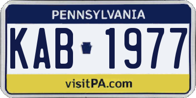 PA license plate KAB1977