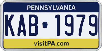PA license plate KAB1979