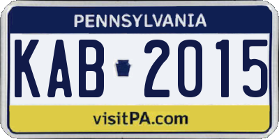 PA license plate KAB2015