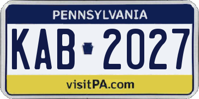 PA license plate KAB2027