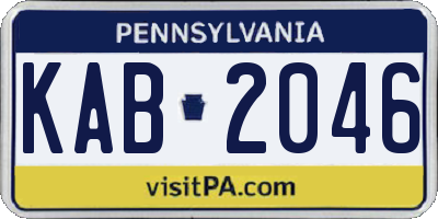 PA license plate KAB2046
