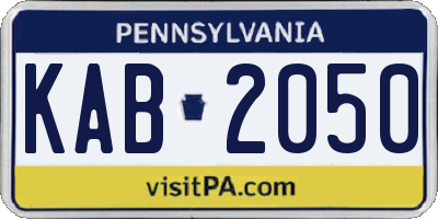 PA license plate KAB2050
