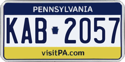 PA license plate KAB2057