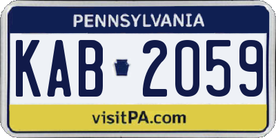 PA license plate KAB2059