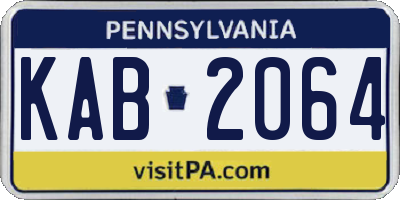 PA license plate KAB2064