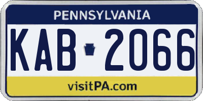 PA license plate KAB2066